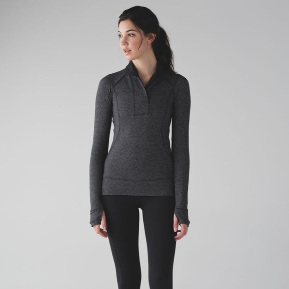 Lululemon Dark Gray Think Fast Pullover, Size 6